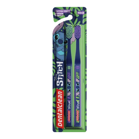 Escova Dental Adulto Stitch Cerdas Macias Leve 2 Unidades - Dentalclean