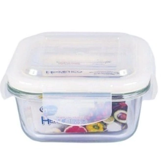 Pote Vidro Hermético Quadrado Marmita Mantimentos 320/520 ml 4 Travas UN - Quality House