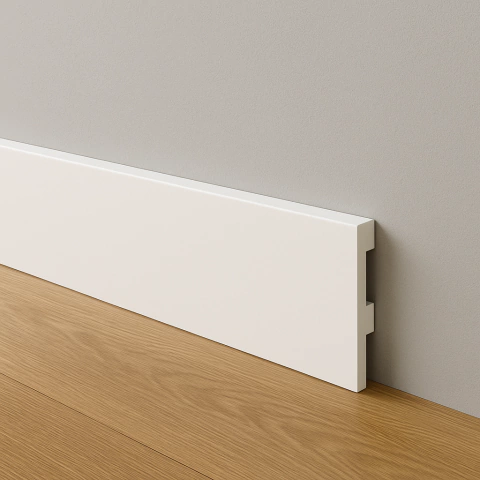 Rodapé Poliestireno 15cm Liso Branco 1m RM Decor - comprar online