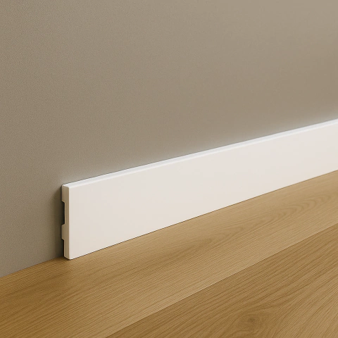 Rodapé Poliestireno 10cm Liso Branco 1m RM Decor - comprar online