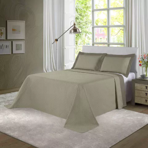 Kit Colcha Cobre-leito Casal Bouti de Microfibra Ultrasonic Stone Tekstil