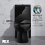 Vaso sanitário monobloco preto PEX Ícaro em cerâmica com amortecedor anti-ruído e mecanismo de alta durabilidade.