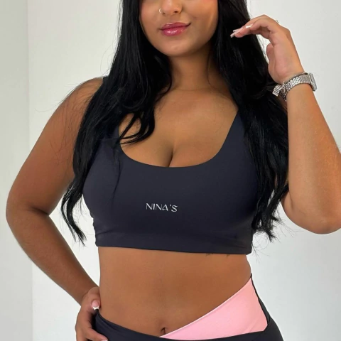 top dual fit black e pink - comprar online