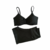 Top Beach I com bojo removível e shorts curto com cós alto ( preto )