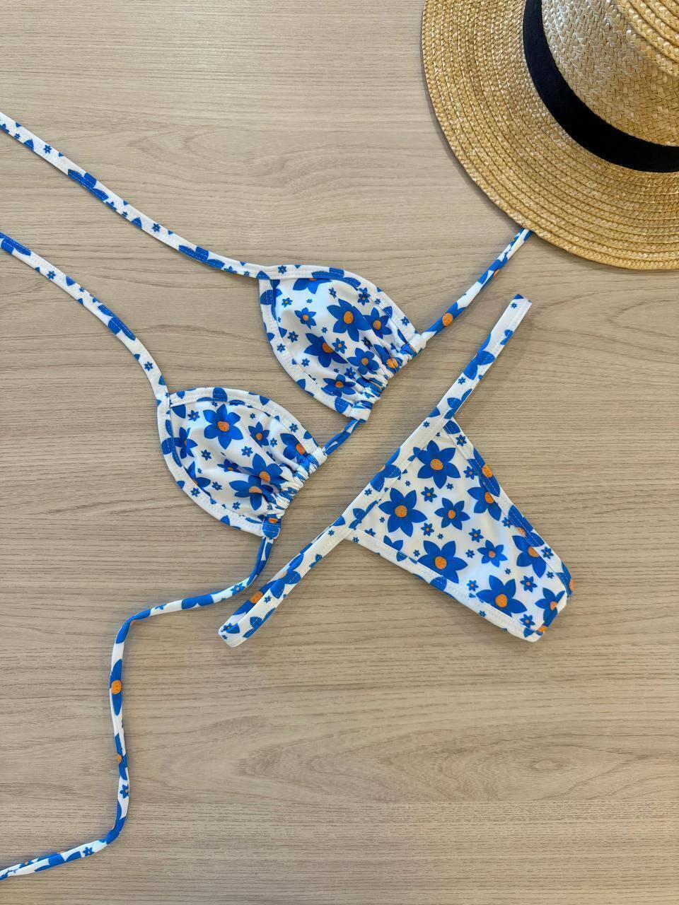 BIQUÍNI FITA FLORAL BLUE