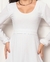 Vestido Noiva Civil Manga longa Midi com cinto