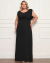 Vestido Plus Size de Festa Longo com Babado - Meriliz