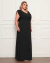 Vestido Plus Size de Festa Longo com Babado na internet