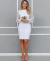Vestido Noiva Civil Midi Manga Longa