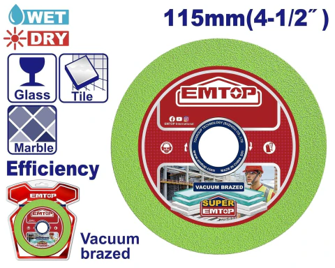 Disco Corte Vidrio-Teja-Marmol 115X22Mm Blade 15Mm *EMTOP*