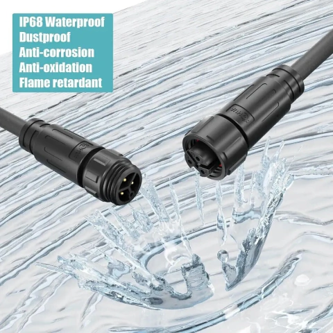 CONECTOR DE EMPALME ESTANCO 3 PINES MACHO-HEMBRA CON CABLE