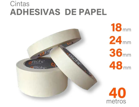 CINTA DE PAPEL USO GENERAL 24mm X 40mts BLANCO *RICHI*