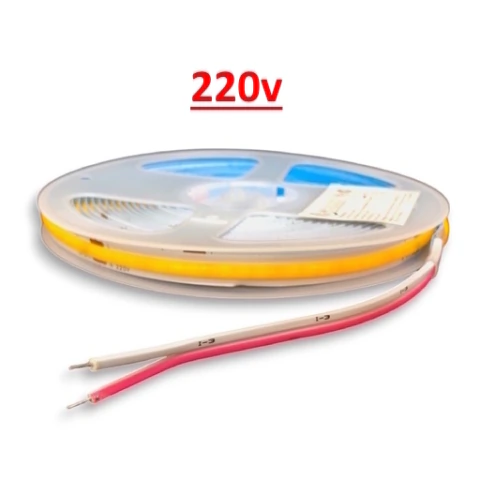 TIRA LED COB 220V INTERIOR BLANCO CALIDO ROLLO X 5 MTS
