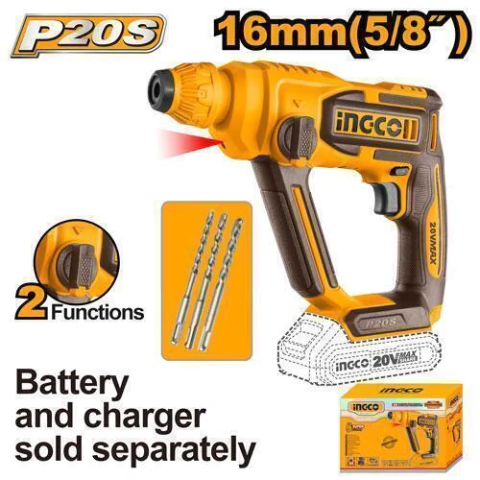ROTOMARTILLO 20V BRUSHLESS 1,5J 26MM *INGCO*