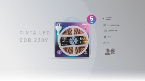 TIRA LED 220V COB FRIA 6000K ROLLO 5M *TREFI*