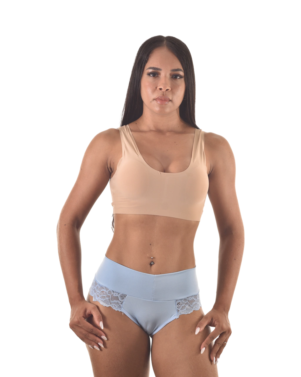 Calcinha Microfibra Cós Alto com Renda | Elegância e Conforto | ref. 6300