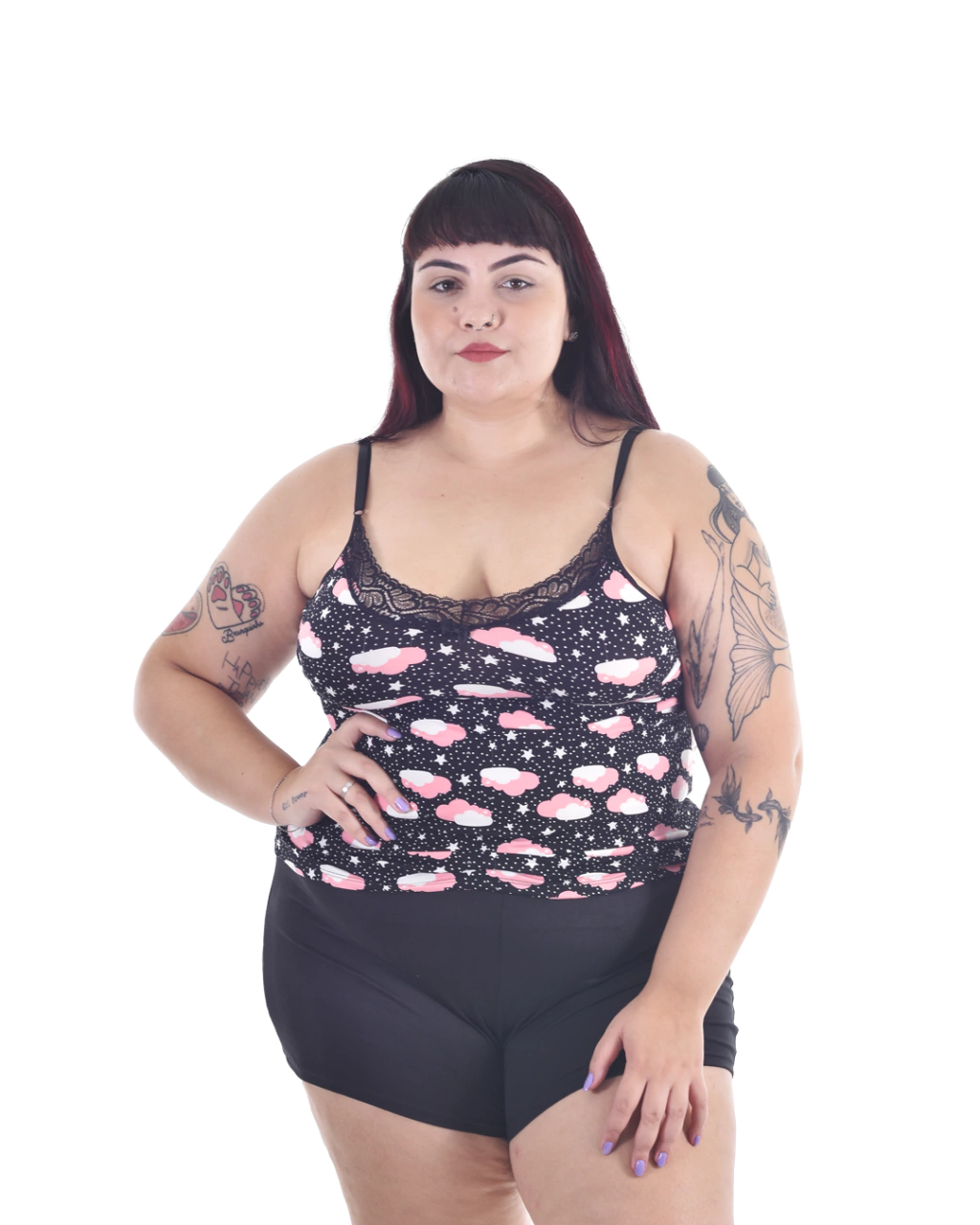 Short Doll Plus Suede | Estampado Conforto | ref. 8161
