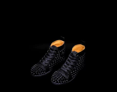 Chiristian Louboutin Spikes High Negro Durazno Sku.144 on internet
