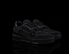 Louis Vuitton Trainer #54 Triple Black Crystales Sku.038 on internet