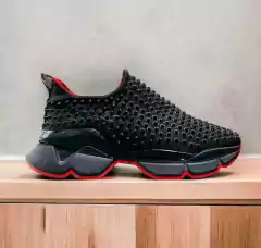 (PREVENTA) Christian Louboutin Calcetín Spike Negro Rojo Sku.078 - CsModaconEstilo