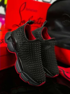 (PREVENTA) Christian Louboutin Calcetín Spike Negro Rojo Sku.078 - buy online