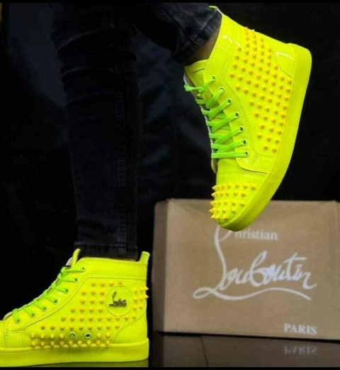 Christian Louboutin Louis Spikes High Yellow Sku.082