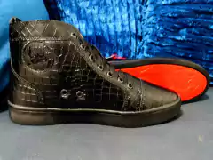 Christian Louboutin High Black Red Cocodrilo Sku.119 - CsModaconEstilo
