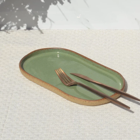 Prato oval M - Verde pântano - comprar online