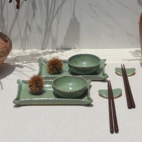 Kit para Sushi -Japonês - Linha Receber - Verde Pântano (2 pessoas)