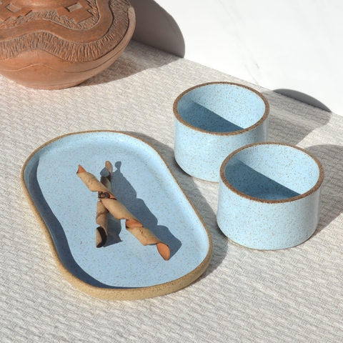 Conjunto p/ Patês e Petiscos - Azul Bebê - comprar online
