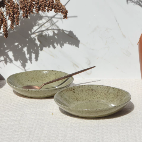 Prato fundo P | Verde Flocos (2 pessoas) - comprar online