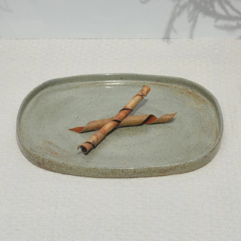 Prato Formas G - Verde Flocos - comprar online