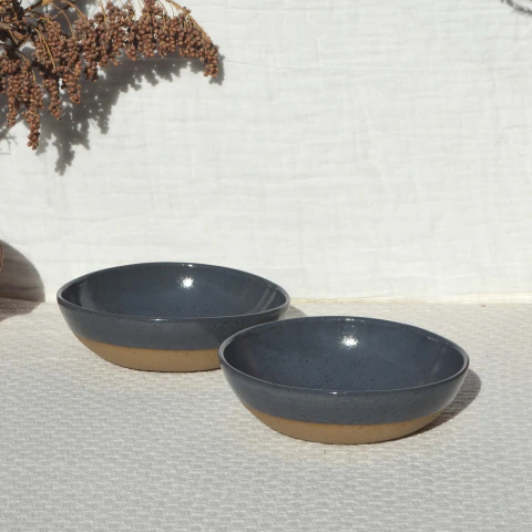 Par de Tigelas/bowls M3 - Cinza Escuro | Argila creme