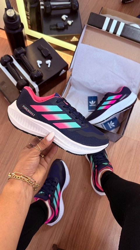 Adidas Boost Marinho/ verde água /pink