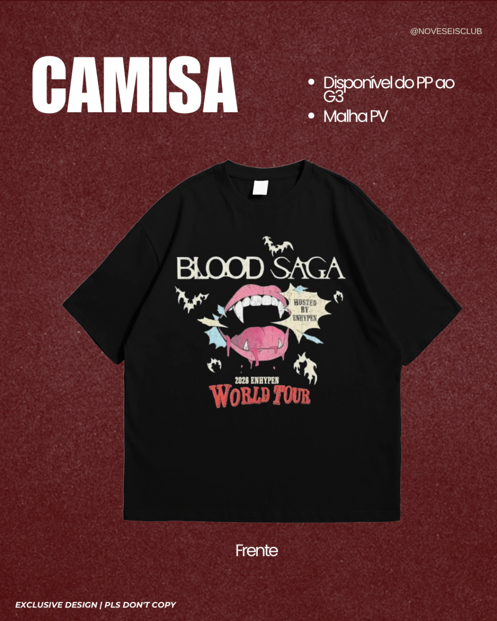 Camiseta Enhypen- Blood saga world tour - noveseis club