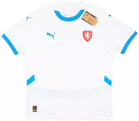 República Tcheca II 24/25 - Torcedor Puma Masculina - Branca com detalhes em azul