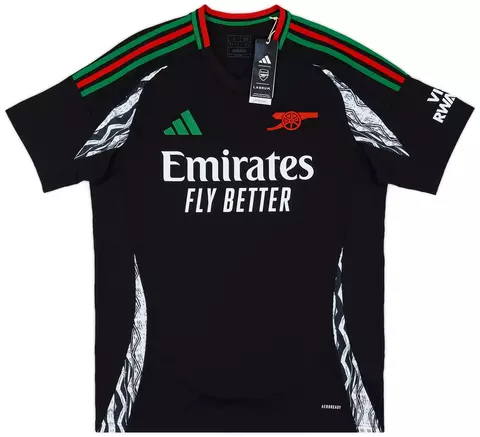 Camisa Arsenal Away 24/25 Torcedor Adidas Masculina - Preta com detalehes em vermelho e verde