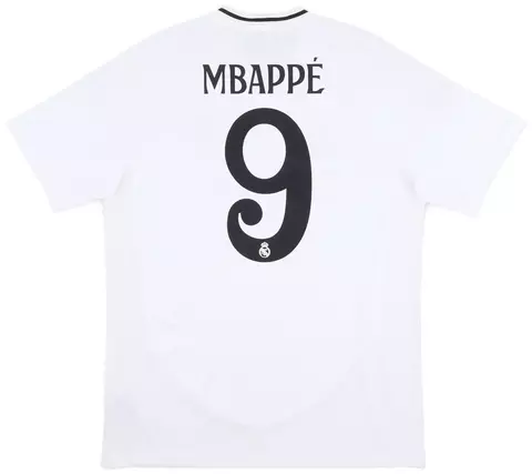 Camisa Real Madrid I 24/25 - MBAPPÉ #9 - Torcedor Adidas Masculina - Branco