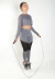 Calça Legging com Tela DryFit e Cropped de Tela Manga Longa Cinza Aço Conjunto Fitness | REF: FRD1 - comprar online