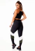 Feminino Calça Legging Preta com Verde Militar e Branco Cintura Alta e Cropped Alcinha Academia Conjunto Fitness | REF: CSV5 - comprar online