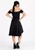 Vestido Feminino Midi Ombro a Ombro Godê Preto | VRP304 - comprar online