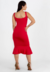 Vestido Alcinha com Babado Vermelho Midi | REF:NR54 - comprar online