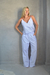 Top Lola + Short Cata + Pantalón Jime Rayitas celeste - comprar online