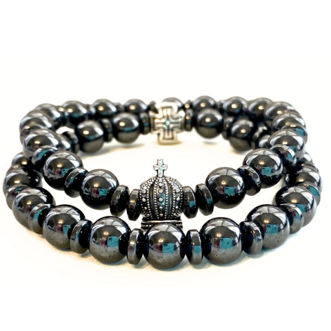 PULSERA INDIVIDUAL HEMATITE CON DISCOS - comprar online