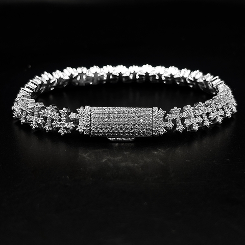 Pulso Cross Link Moissanite