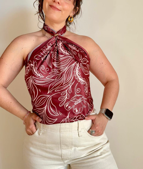 Pañuelo Fiore - Bordó - comprar online