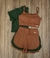 Conjunto 3 Peças Short Duplo - Marrom Claro com Verde - Rand Fit
