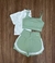 Conjunto 3 Peças Short Duplo - Verde Menta com Branco - Rand Fit