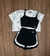 Conjunto 3 Peças Short Duplo - Preto com Branco - comprar online