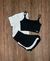 Conjunto 3 Peças Short Duplo - Preto com Branco na internet